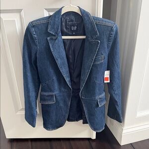 GAP Women's Dark Blue Denim Blazer